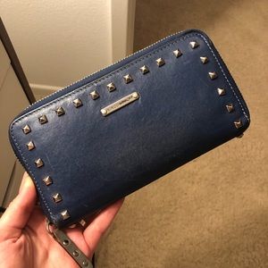 Rebecca Minkoff blue leather studded wallet